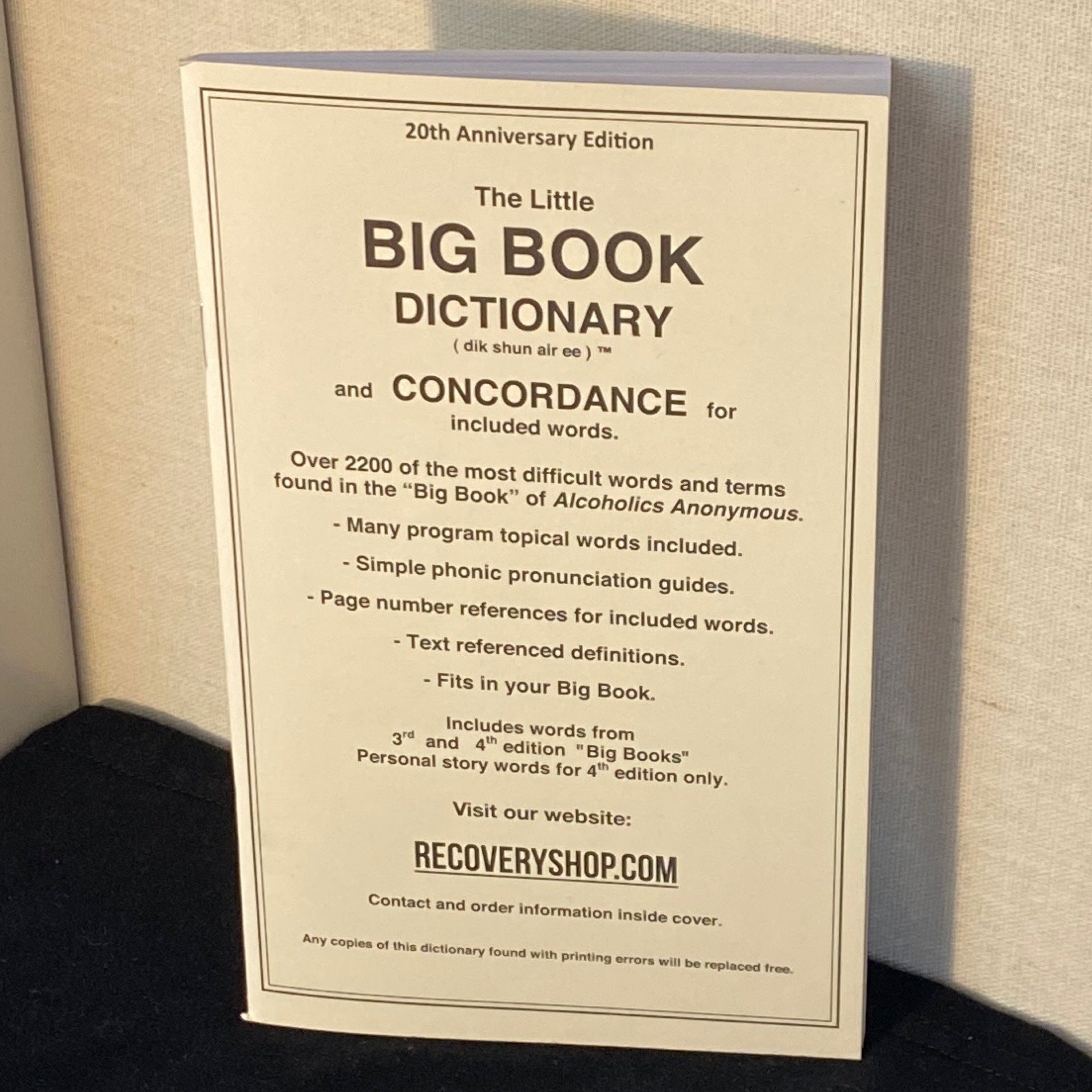 aa big book dictionary free download